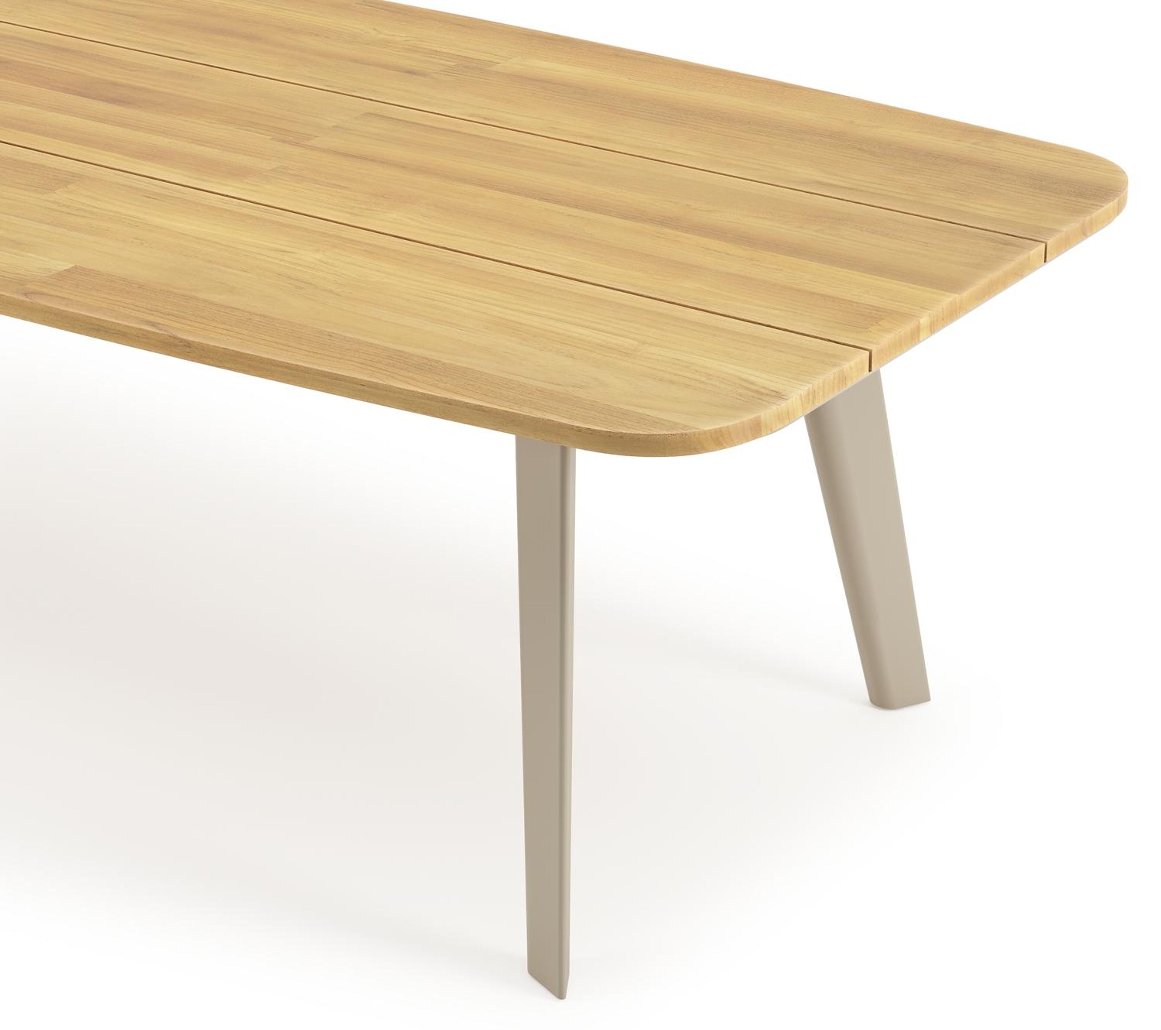 Lacrima tuintafel bootvorm in beige aluminium en teak L 315 x B 115 x H 75 cm
