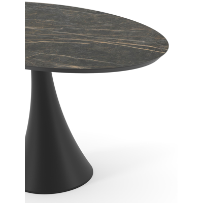 Fano tuintafel ovaal in zwart aluminium en volkeramiek Black Obsession - L 140 x B 80 x H 74.5 cm