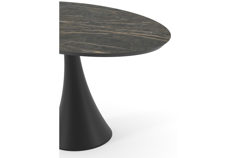 Fano tuintafel ovaal in zwart aluminium en volkeramiek Black Obsession - L 140 x B 80 x H 74.5 cm