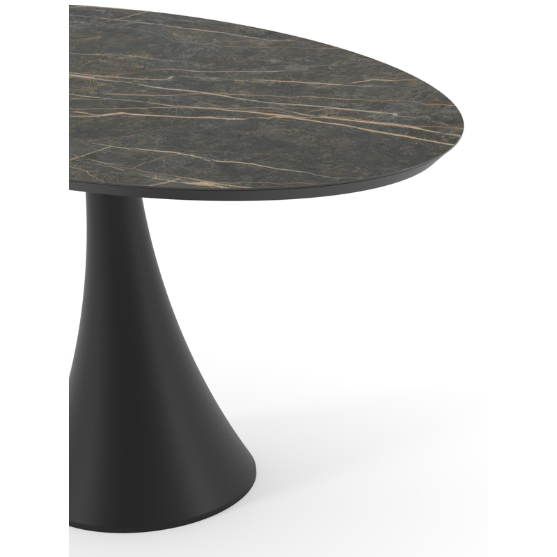 Fano tuintafel ovaal in zwart aluminium en volkeramiek Black Obsession - L 140 x B 80 x H 74.5 cm