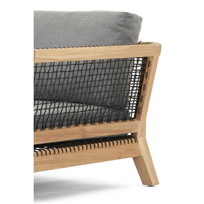 Cosito loungeset in teak en met natte charcoal chine Sunbrella® Premium kussens