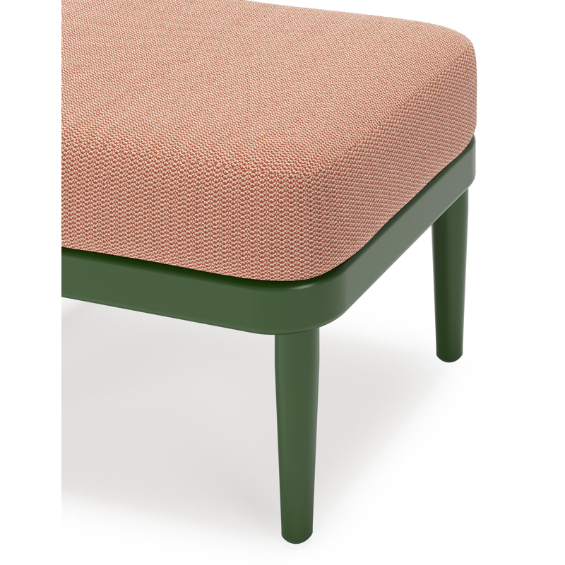 Orso poef in groen aluminium met Lopi Fawn all weather sunbrella® luxe kussen