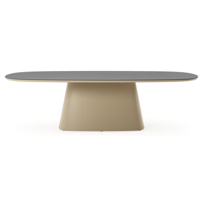 Amico tuintafel bombo xl in beige aluminium en volkeramiek Basalt Black - L 270 x B 148 x H 73.5 cm