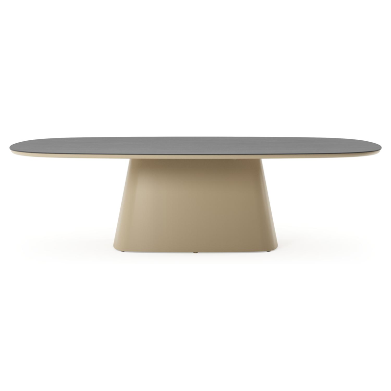 Amico tuintafel bombo xl in beige aluminium en volkeramiek Basalt Black - L 270 x B 148 x H 73.5 cm