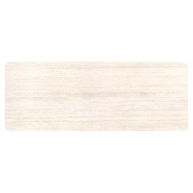 Orso tuintafel rechthoekig afgerond in zwart aluminium en volkeramiek Travertino Bianco - L 290 x B 110 x H 74.5 cm