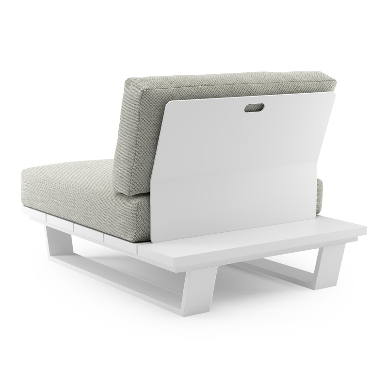 Pagino loungestoel in wit aluminium met lopi bud all weather sunbrella® luxe kussen