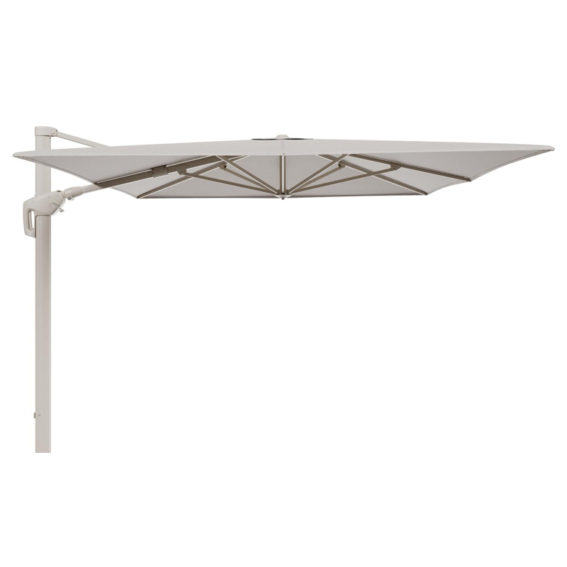 Minore zweefparasol met tiltfunctie in beige aluminium en Slow Farafra All Weather Sunbrella® Luxe parasoldoek - L1 400 x L2 300 cm (zonder voet)