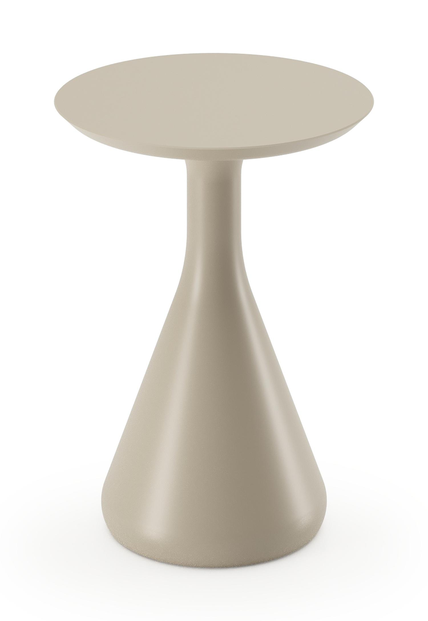 Table d'appoint Bomero en aluminium beige - Diam. 34 x Haut. 46 cm