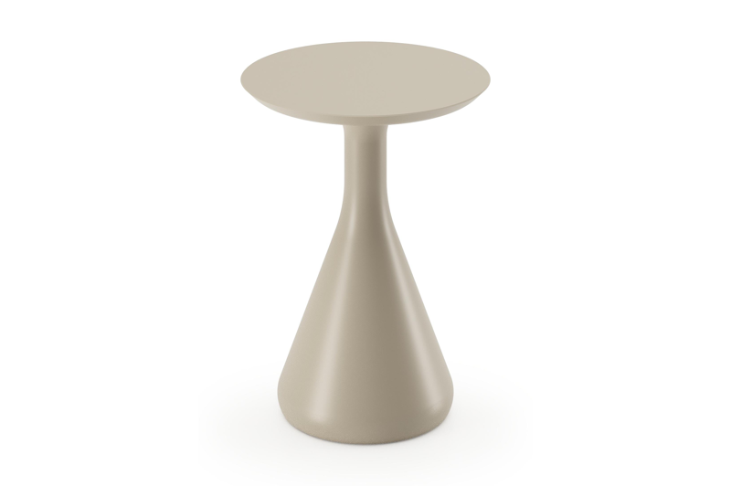 Bomero bijzettafel in beige aluminium - Dia. 34 x H 46 cm