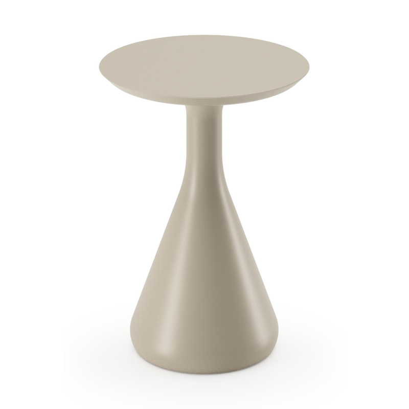 Table d'appoint Bomero en aluminium beige - Diam. 34 x Haut. 46 cm
