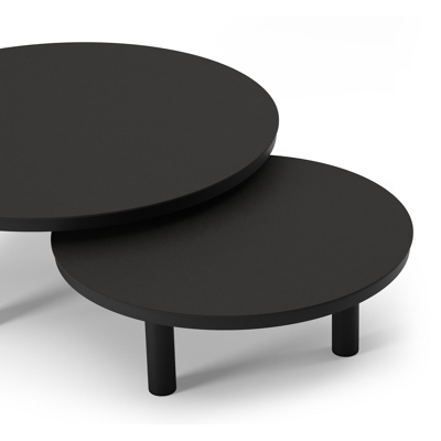 Lindo loungetafel in zwart aluminium en sintered stone notte minerale