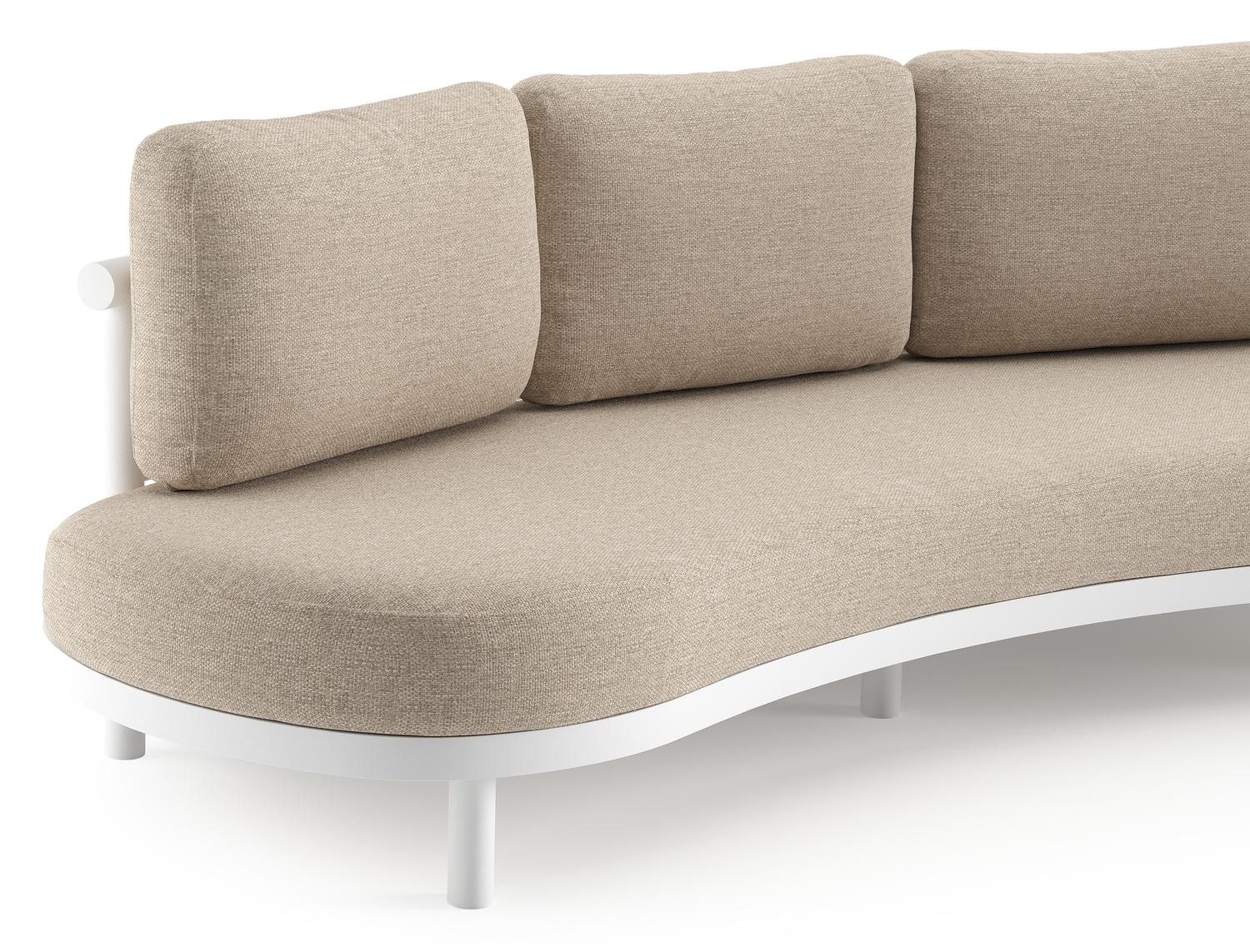 Lindo loungeset in wit aluminium met rustic weather+ softtouch kussen