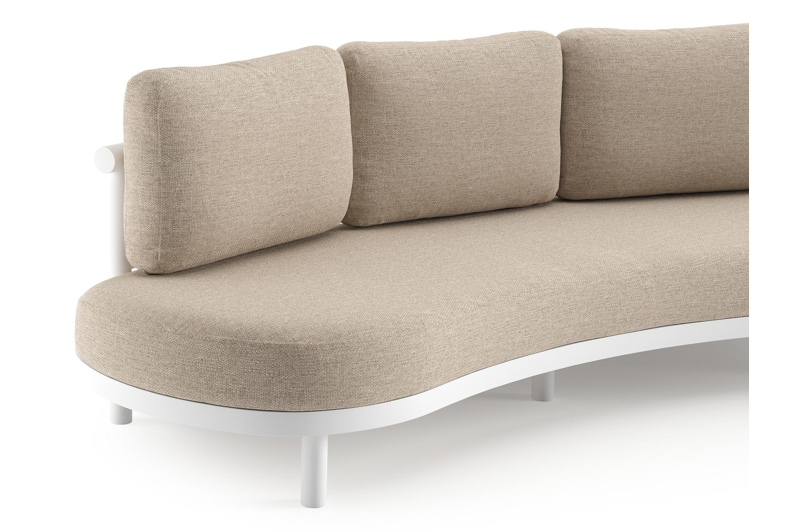 Lindo loungeset in wit aluminium met rustic weather+ softtouch kussen