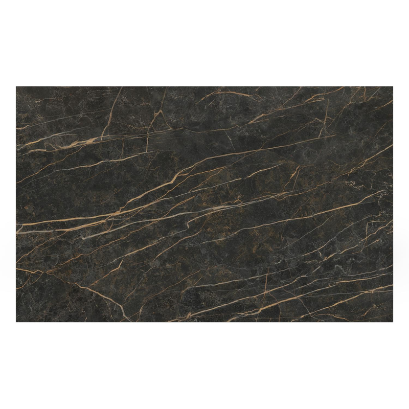 Table de jardin Como en aluminium blanc et céramique pleine Black Obsession - Lg. 160 x Lrg. 100 x Haut. 75 cm