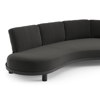 Donato loungebank in zwart aluminium met natte sooty all weather sunbrella® luxe kussen