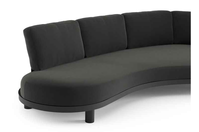 Donato loungebank in zwart aluminium met natte sooty all weather sunbrella® luxe kussen