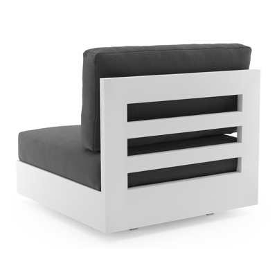 Como loungestoel in wit aluminium met lopi shadow all weather sunbrella® luxe kussen