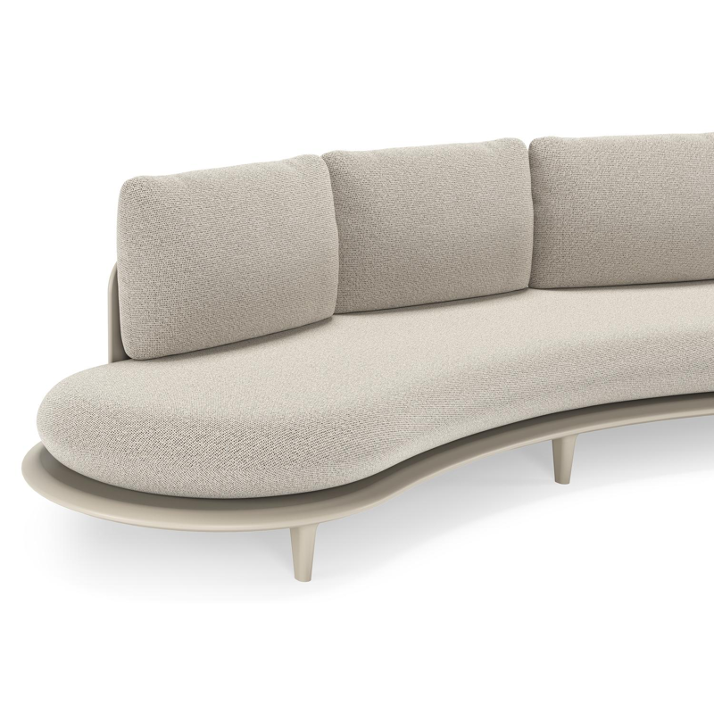 Bomero loungeset in beige aluminium met firenze sand all weather solica kussen