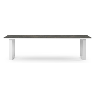 Pagino tuintafel rechthoekig in wit aluminium en volkeramiek Black Obsession - L 280 x B 110 x H 73.5 cm