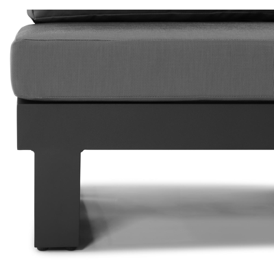 Modica loungeset in zwart aluminium met grijs textilene kussens