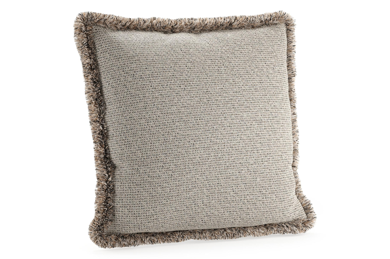 Sierkussen met franjes 45 x 45 cm in all weather solica firenze sand