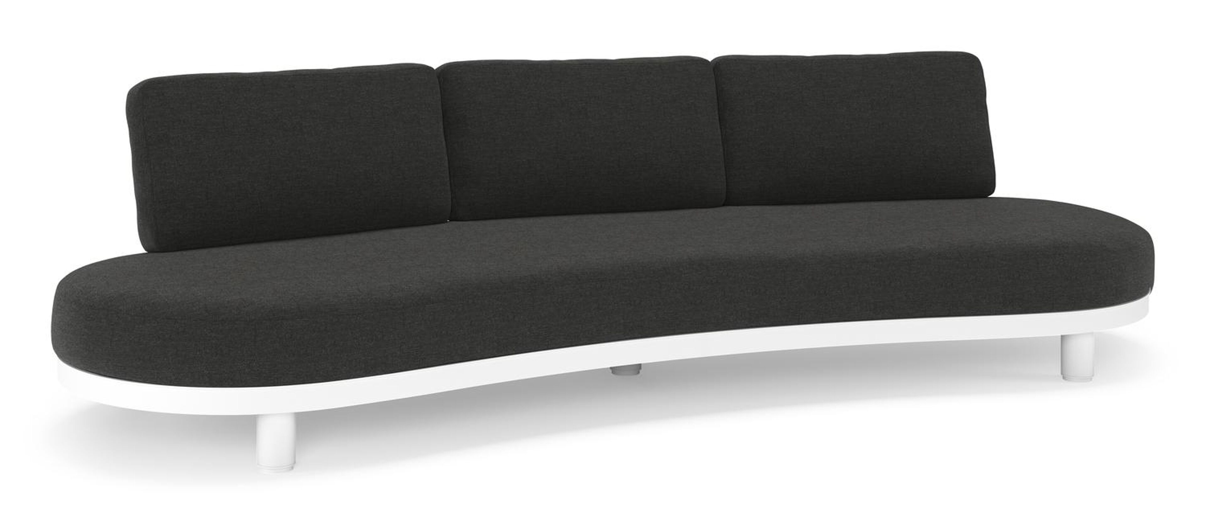 Donato loungebank in wit aluminium met all weather sunbrella® luxe Chartres Sooty kussen