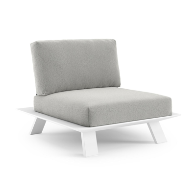 Cesano loungestoel 1-zit in wit aluminium met savane nimbus all weather sunbrella® luxe kussen