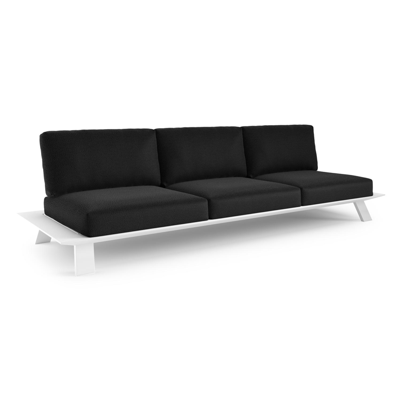 Canapé de jardin Cesano en aluminium blanc et coussin en all weather Sunbrella® luxe lopi baribal