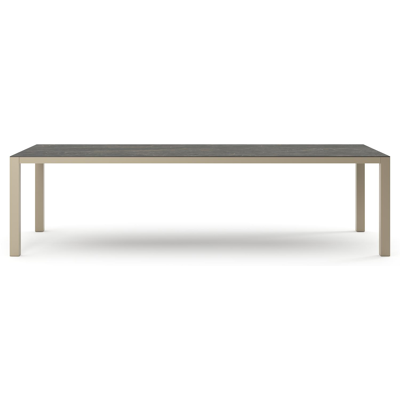 Como tuintafel rechthoekig in beige aluminium en volkeramiek Black Obsession - L 280 x B 110 x H 73 cm