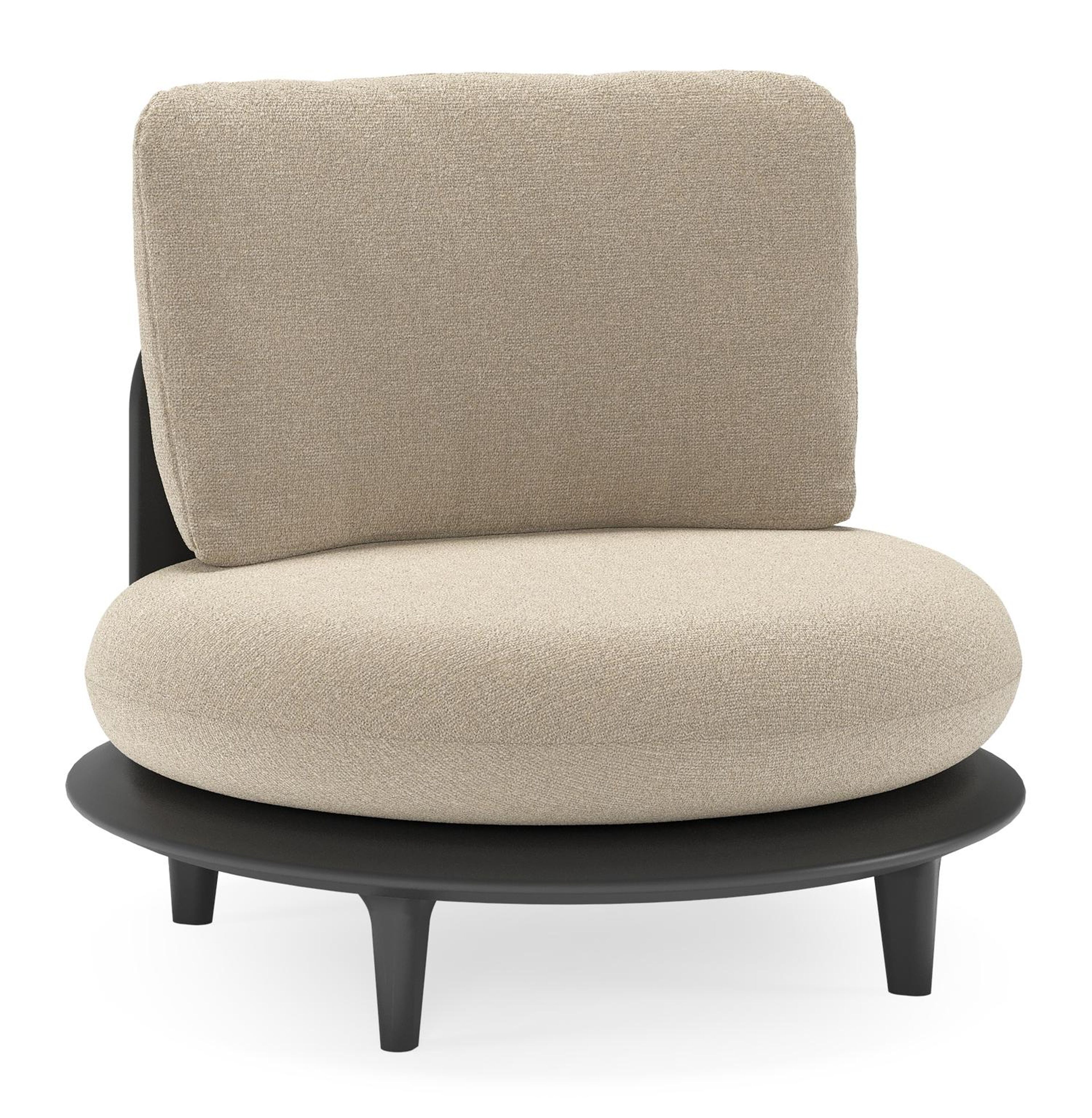 Bomero loungestoel in zwart aluminium met marbella sand all weather cosytica kussen