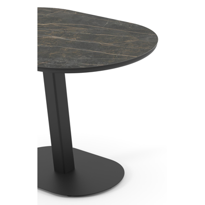 Teramo tuintafel bombo in zwart aluminium en volkeramiek Black Obsession - L 110 x B 70 x H 73.7 cm