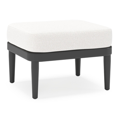 Pouf Orso en aluminium noir et coussins en all weather solica Soul Optik