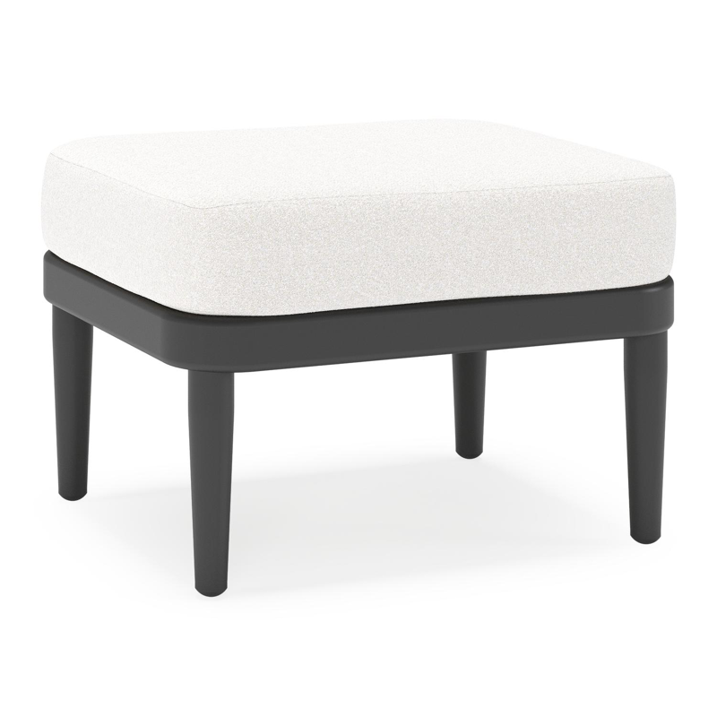 Pouf Orso en aluminium noir et coussins en all weather solica Soul Optik