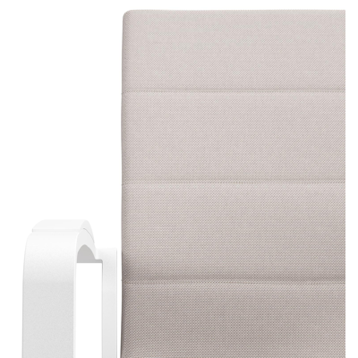 Lioni stapelbare tuinstoel in wit aluminium en beige luxe textilene