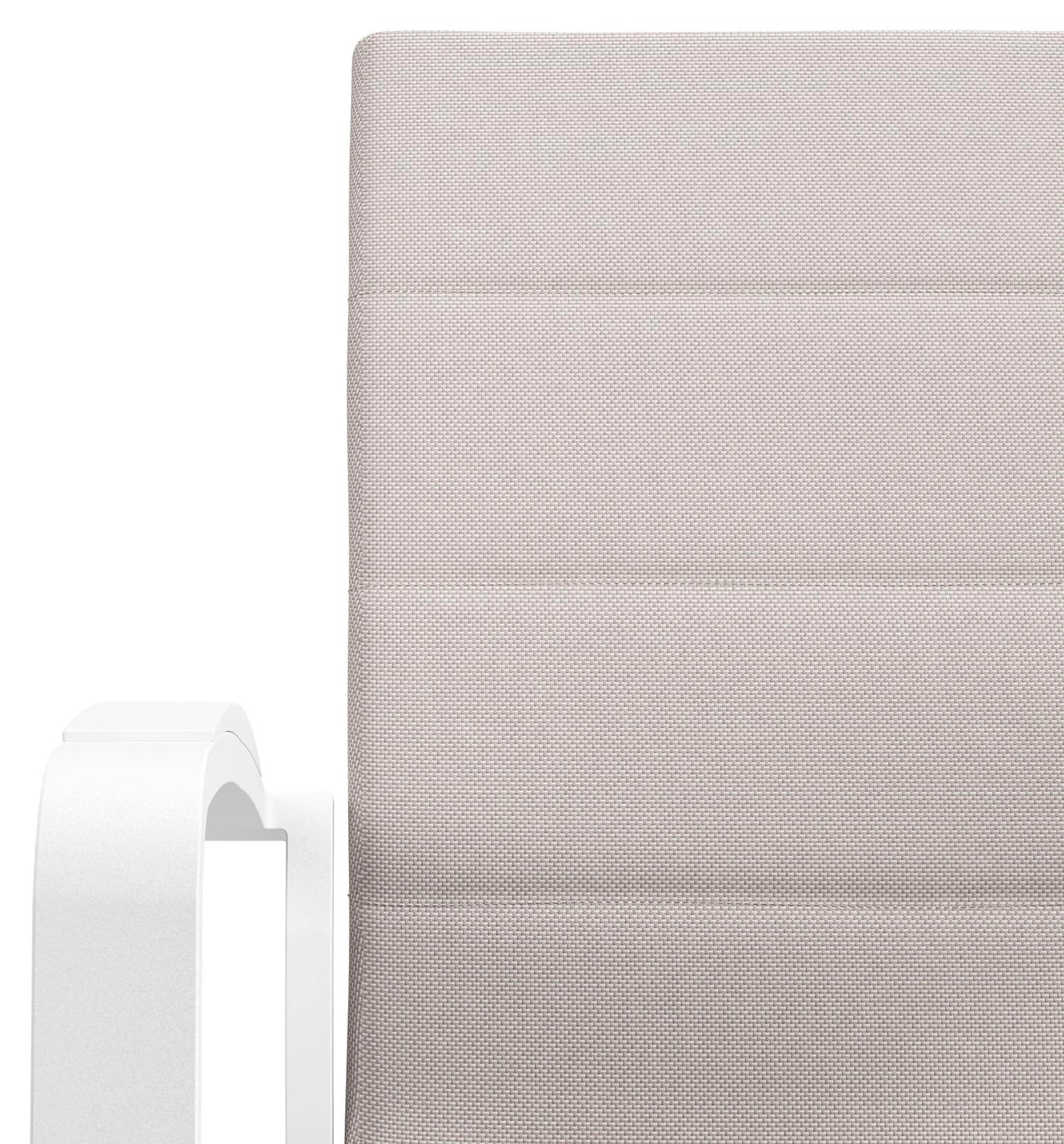 Lioni stapelbare tuinstoel in wit aluminium en beige luxe textilene