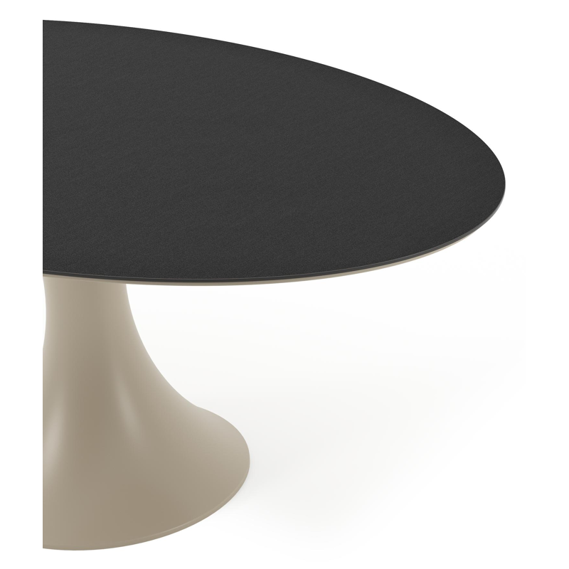 Fano tuintafel ovaal in beige aluminium en volkeramiek Nero Black - L 180 x B 110 x H 75 cm