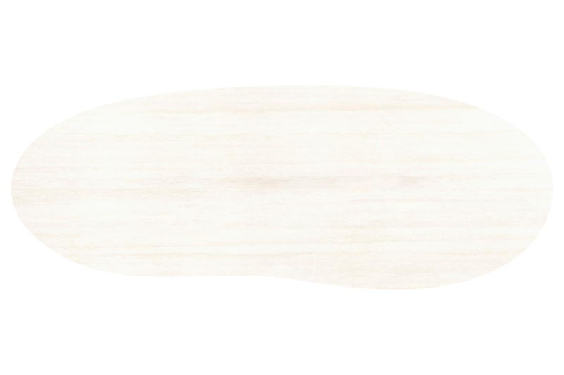 Amico tuintafel organisch in beige aluminium en volkeramiek Travertino Bianco - L 320 x B 120 x H 73.5 cm