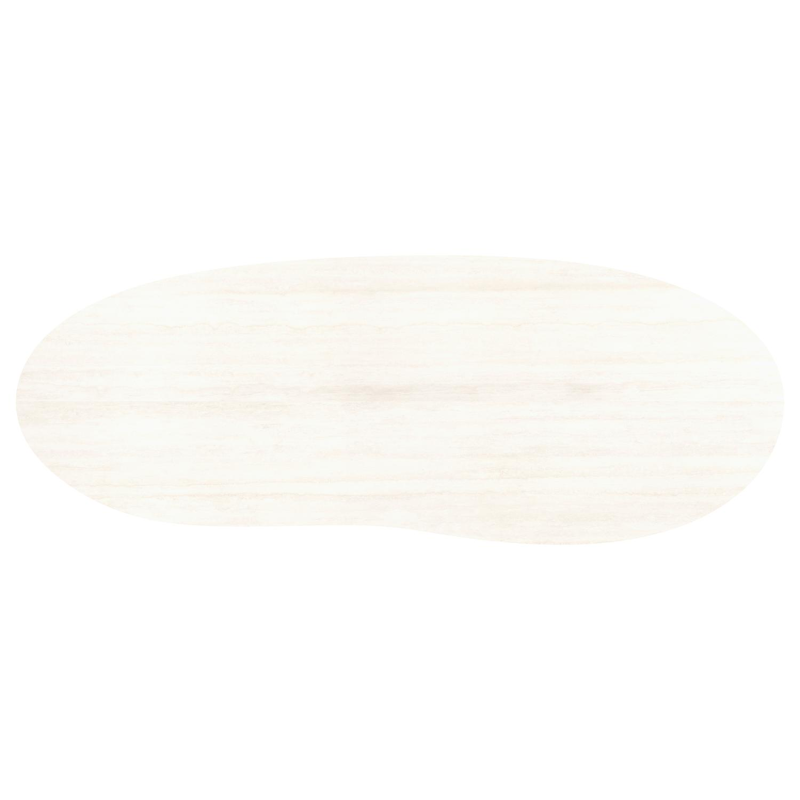 Amico tuintafel organisch in beige aluminium en volkeramiek Travertino Bianco - L 320 x B 120 x H 73.5 cm