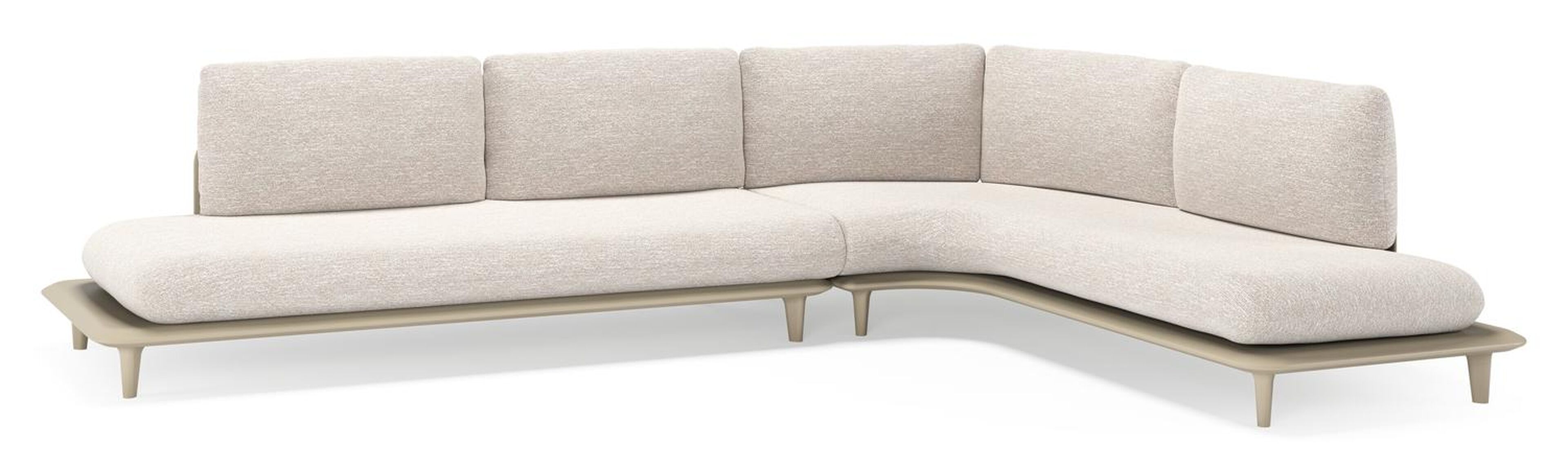 Bomero loungehoek in beige aluminium met tundra sand all weather sunbrella® luxe kussen