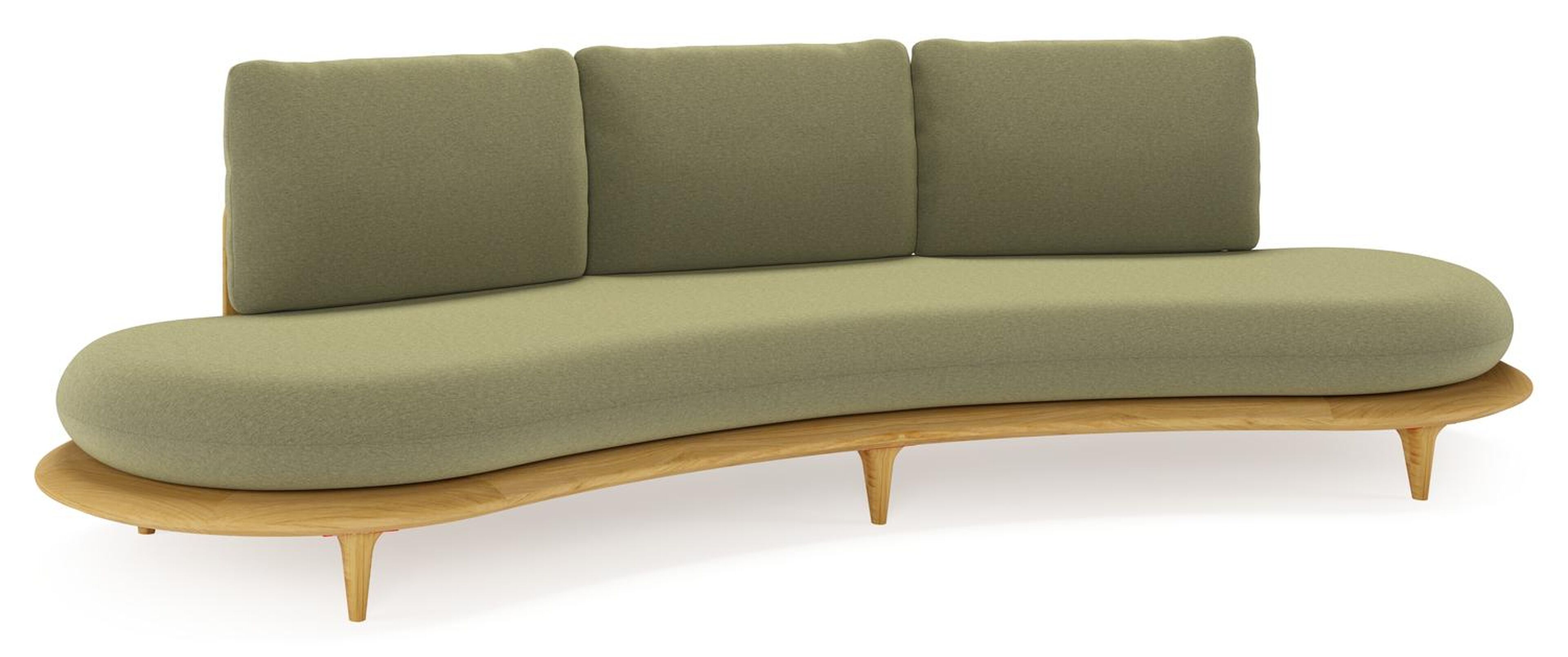 Bomero loungebank in teak met heritage leaf all weather sunbrella® luxe kussen