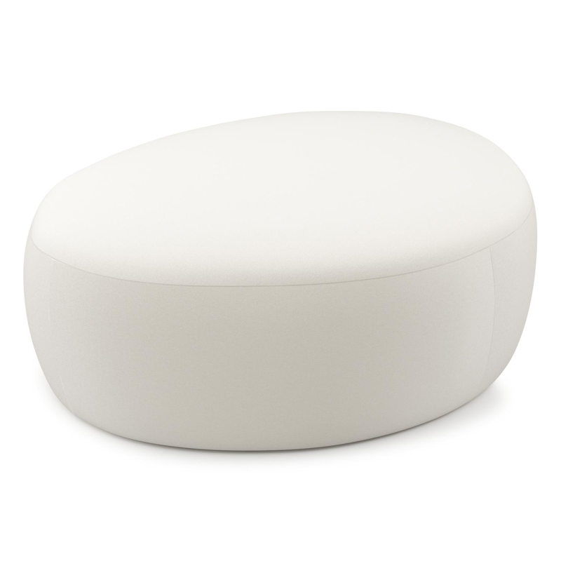 Amico poef in Natte White All Weather Sunbrella® Luxe