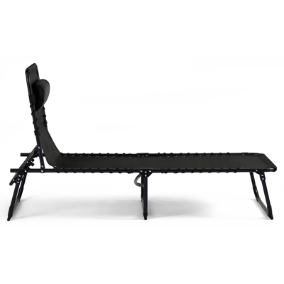 Ensemble de 2 chaises longues réglables Lira en acier noir avec textilène noir