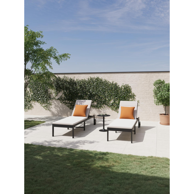 Alba verstelbaar ligbed in zwart aluminium