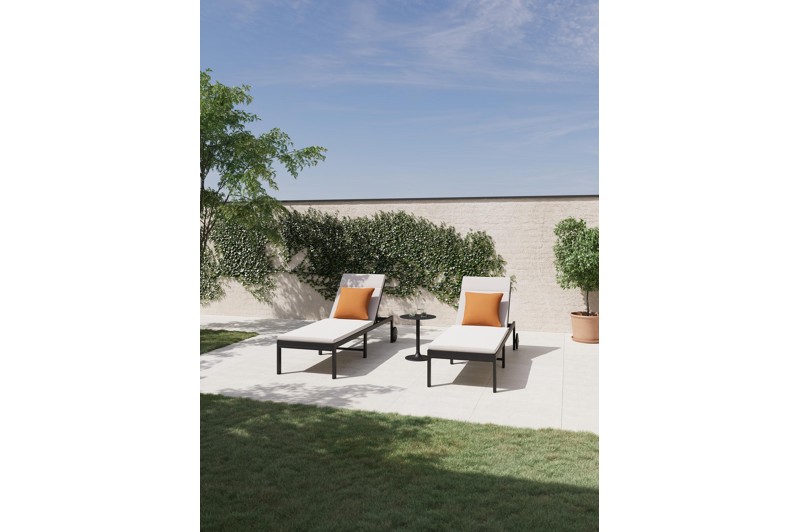 Set van 2 Siena ligbedden in zwart aluminium