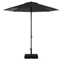 Umbria staanparasol in zwart aluminium en zwart All Weather Sunbrella® parasoldoek - Dia. 250 cm met parasolvoet Intenso 60 kg