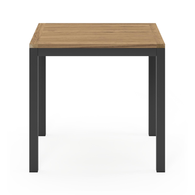 Feltro tuinset in zwart aluminium en naturel teak tafelblad met 2 Rivo tuinstoelen