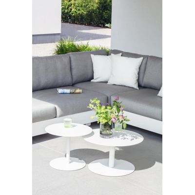 Table d'appoint Milo en aluminium blanc - Dia. 57 x H 30 cm