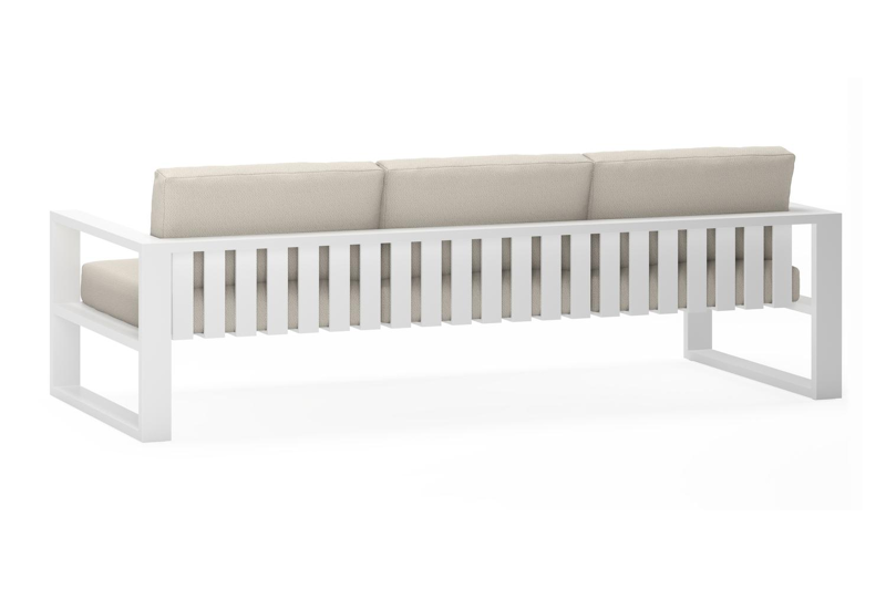 Verato loungebank 3-zit in wit aluminium met lopi marble all weather sunbrella® luxe kussen