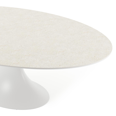 Fano tuintafel in wit aluminium en volkeramiek shilin - L 240 x B 135 x H 75 cm