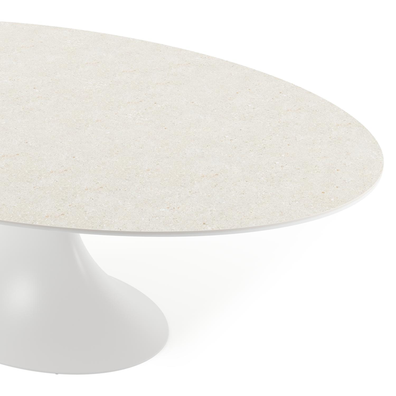 Fano tuintafel in wit aluminium en volkeramiek shilin - L 240 x B 135 x H 75 cm